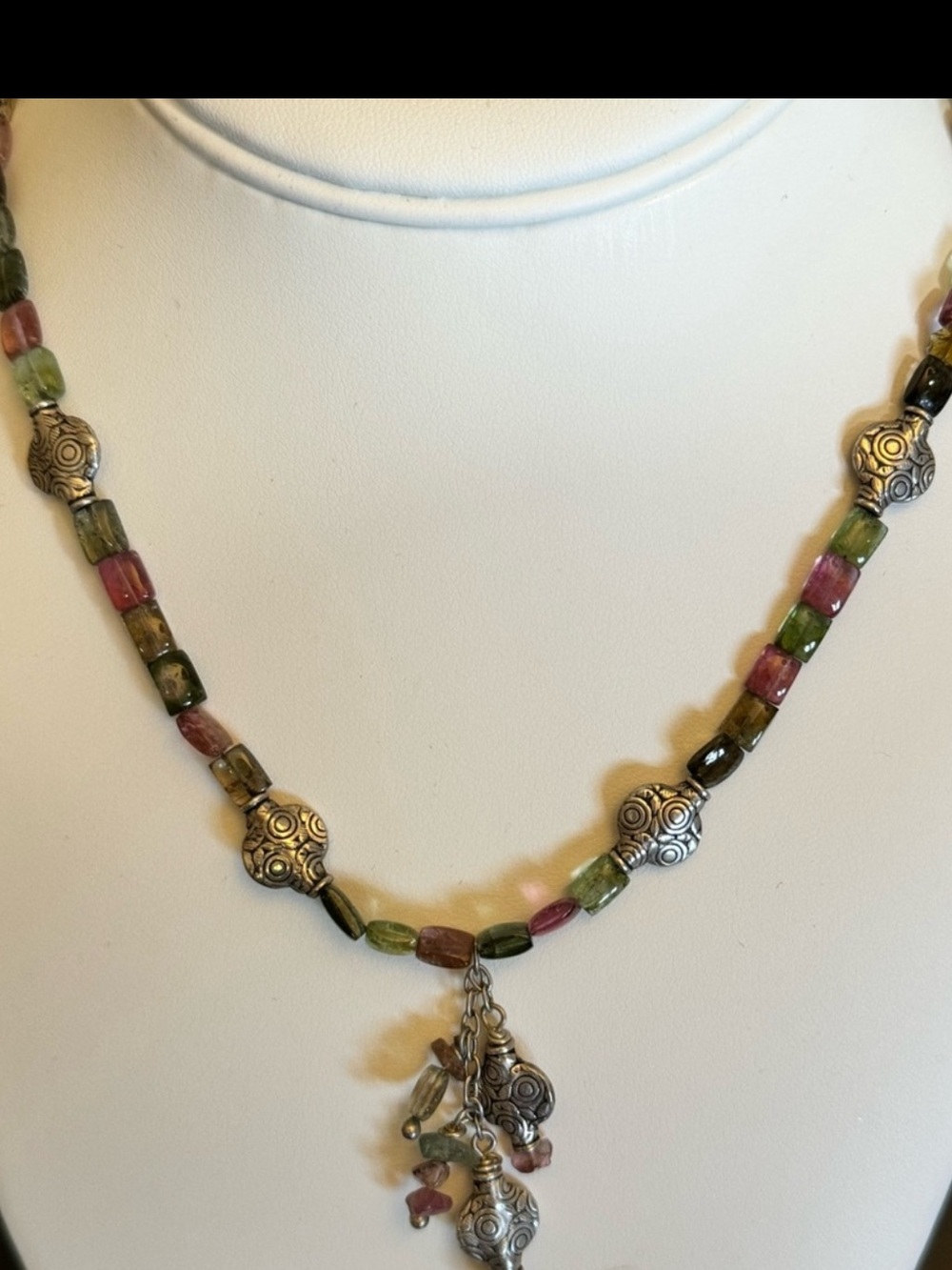 Modernist SAKI 925 Glass Bead Necklace.